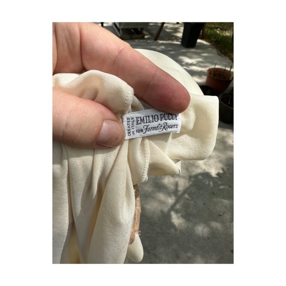 60s Emilio Pucci Dressing Gown Robe for Formfit Rogers Column Maxi Art Deco Lace - Picture 12 of 13